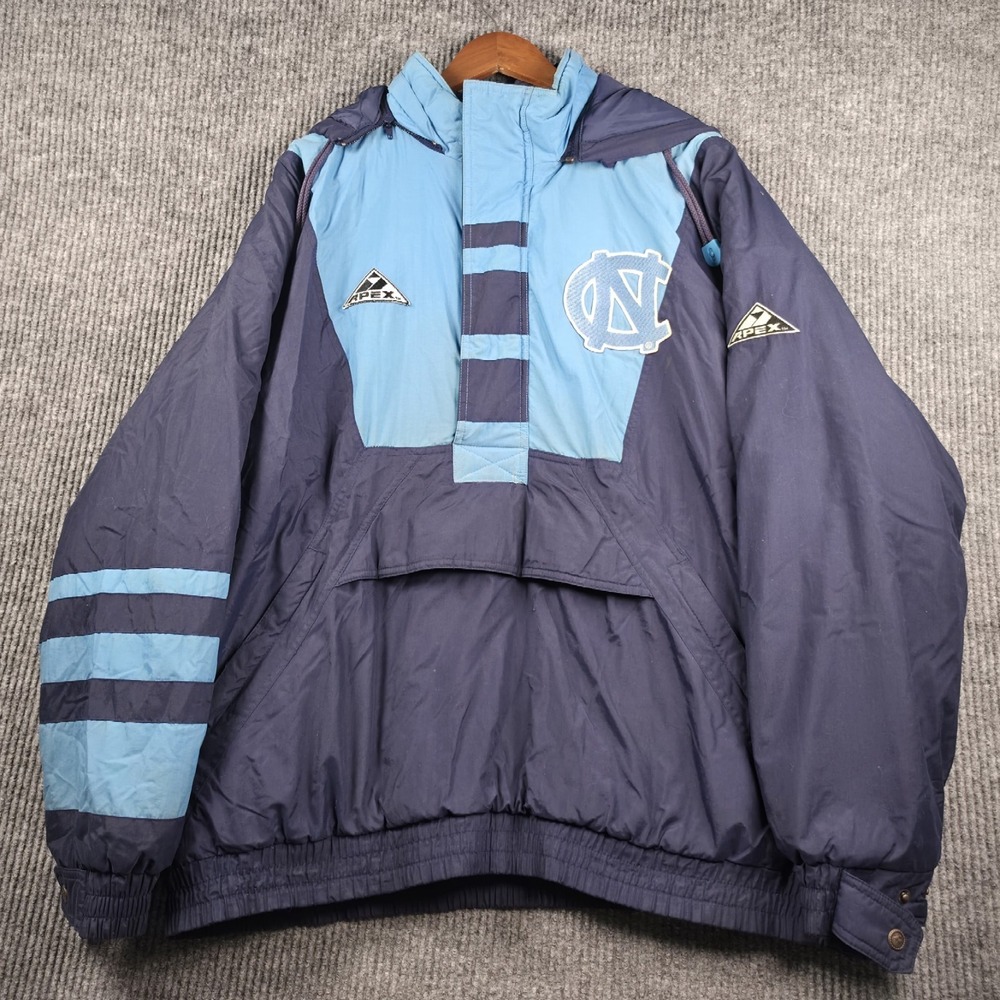 Apex One UNC Tar Heels Hooded Pullover Mens XL Navy Blue Vintage 90s Sportswear